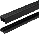PLASTIC DOUBLE TOP TRACK 6mm GLASS BLACK 2440mm