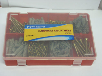 GENERAL ASSORTMENT SCREWS AND WALL PLUGS FIXING SET 370 pieces