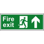 FIRE EXIT MAN ARROW UP RPVC 400mm x 150mm